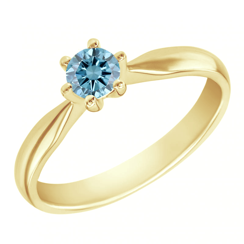 Zásnubný prsteň s certifikovaným fancy blue lab-grown diamantom Iravan