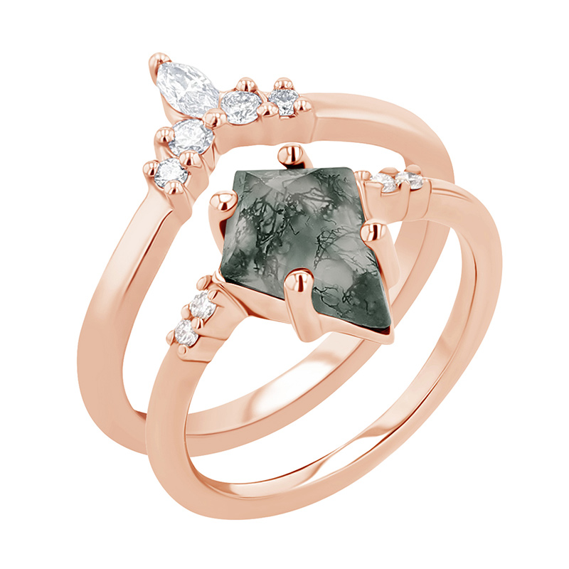 Set prsteňov s achátom a diamantmi Celeste 114591