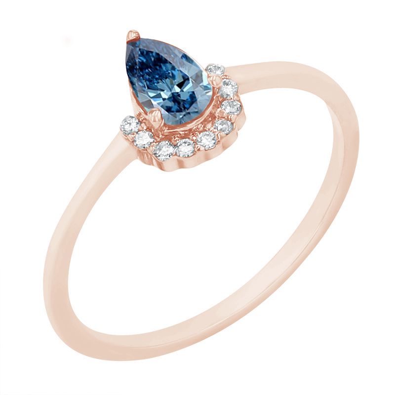 Zásnubný prsteň s certifikovaným fancy blue lab-grown diamantom Dorean 114831