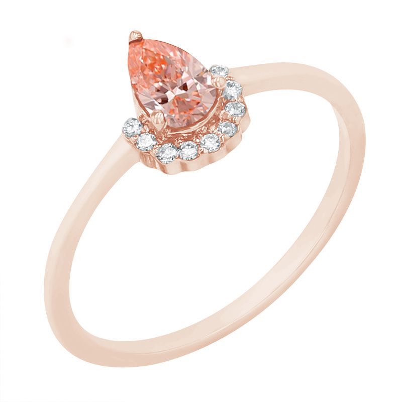 Zásnubný prsteň s certifikovaným fancy pink lab-grown diamantom Dorean 114841