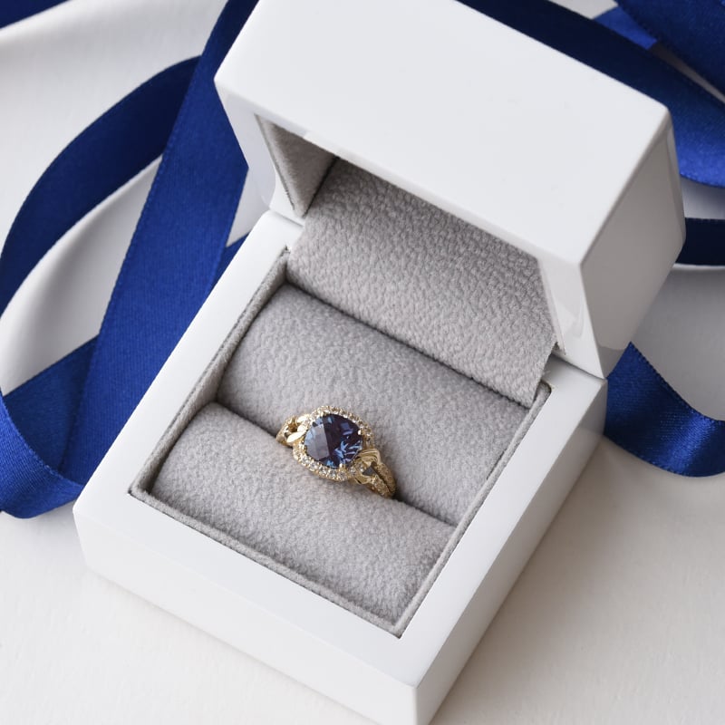 Prsteň s alexandritom a lab-grown diamantmi Nobu 116171