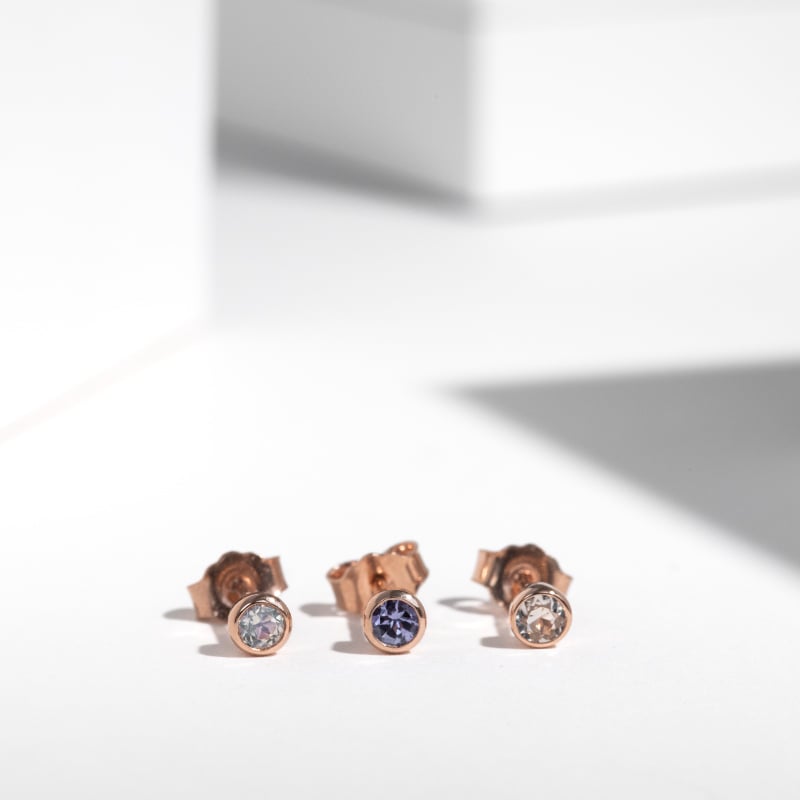 Strieborné bezel náušnice s tanzanitmi Viosa 123351