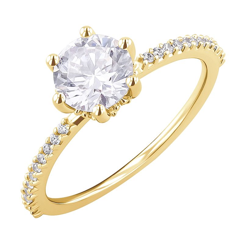 Zdobený zásnubný prsteň s lab-grown diamantmi Annice 127591