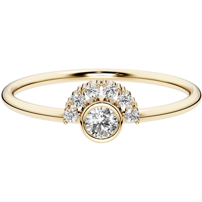 Half halo strieborný prsteň s lab-grown diamantmi Tiege 138561