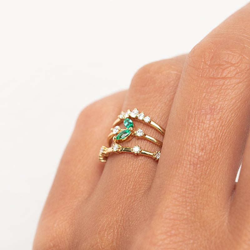 Strieborný vykrojený prsteň s lab-grown diamantmi Nico 138951
