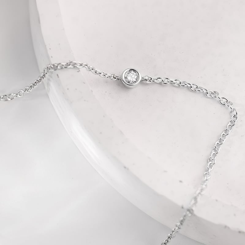 Platinový minimalistický náramok s diamantom Lepio 153321