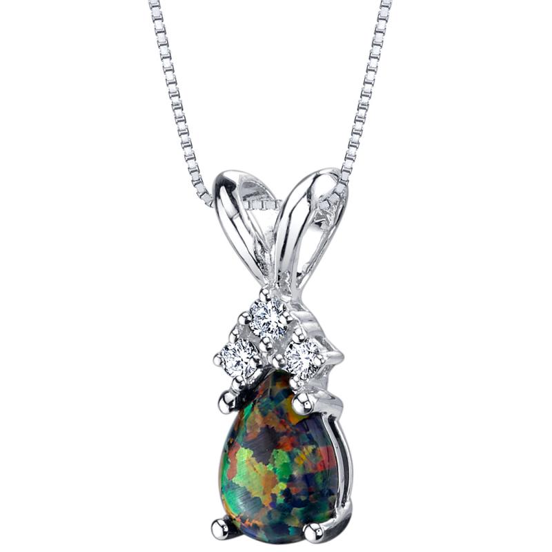 Zlatý prívesok s pear opálom a diamantmi Amyntas 23021