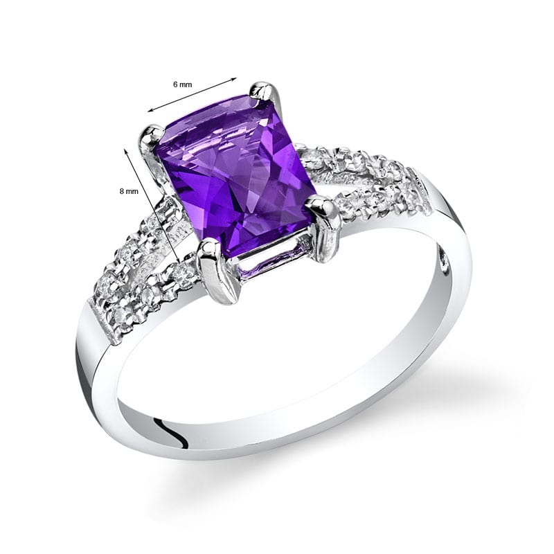 Ametystový prsteň s diamantmi 28031