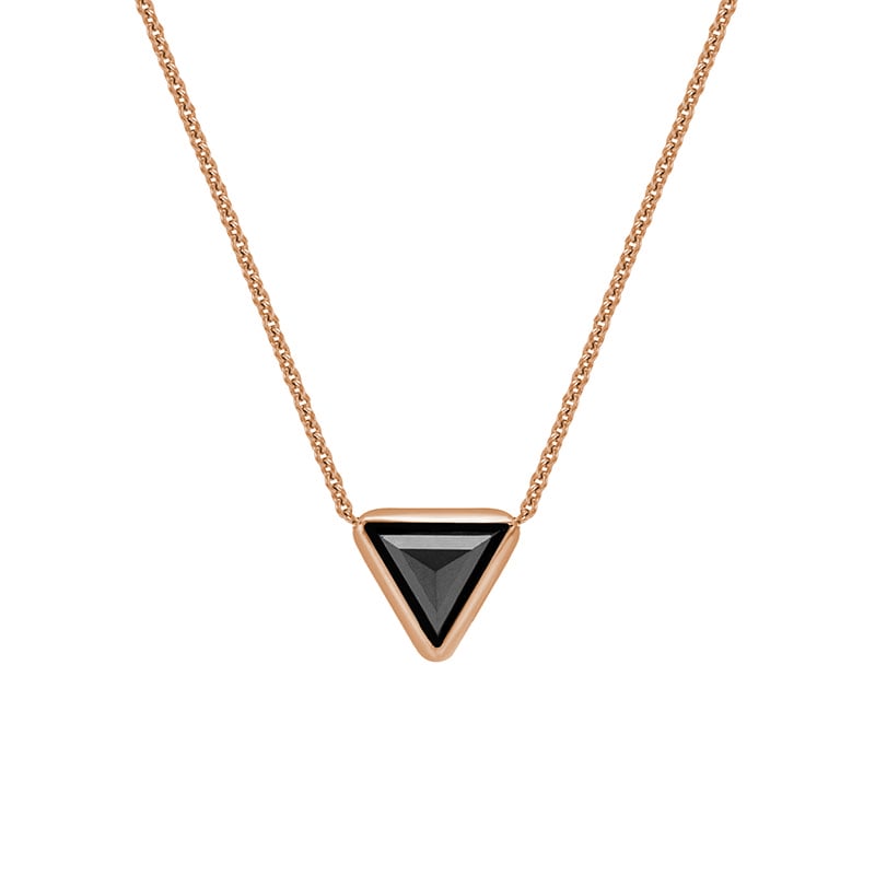 Zlatý náhrdelník s čiernym triangle diamantom Agila