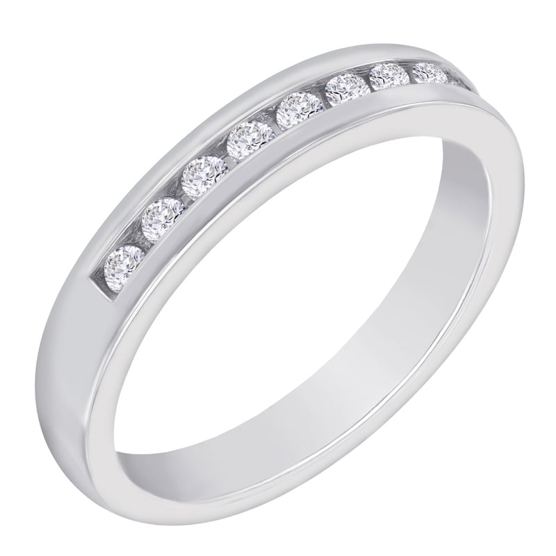 Svadobná eternity obrúčka z platiny s plochým psteňom 30061