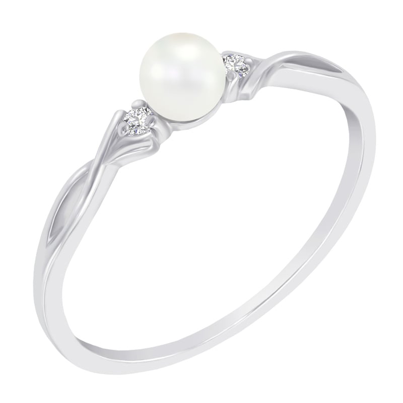 Elegantný zlatý perlový prsteň s diamantmi Doria