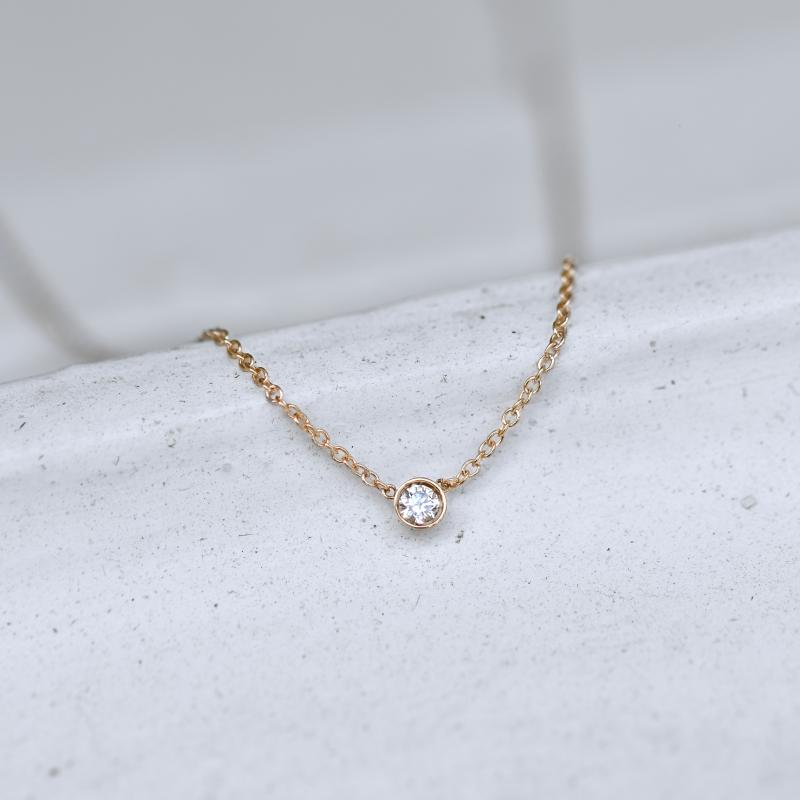 Minimalistický náhrdelník s diamantom 45421