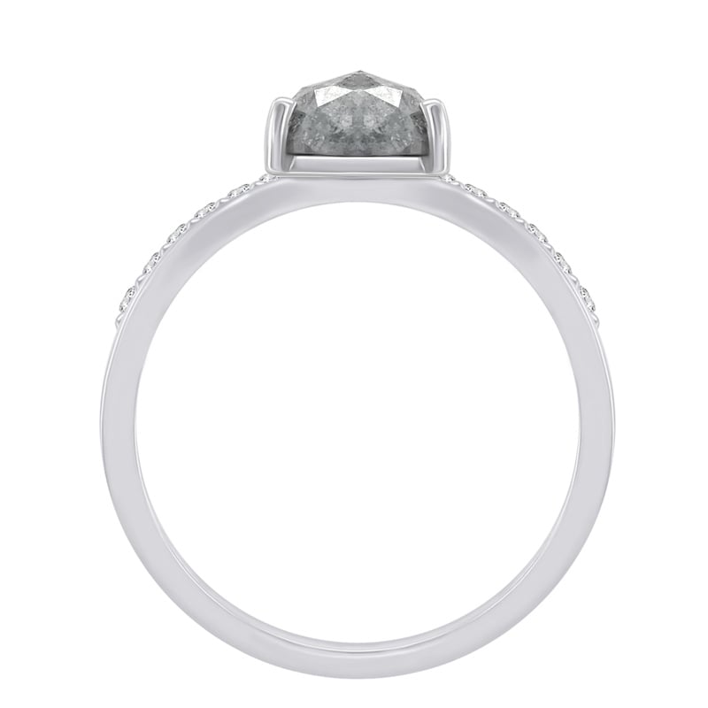 Prsteň se salt'n'pepper diamantem zo zlata 45751