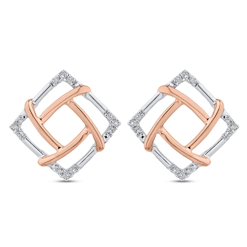 Zlaté náušnice s atypickým designom a diamantmi 51641