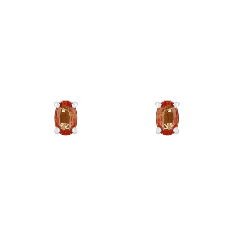 Minimalistické náušnice s oranžovými zafírmi