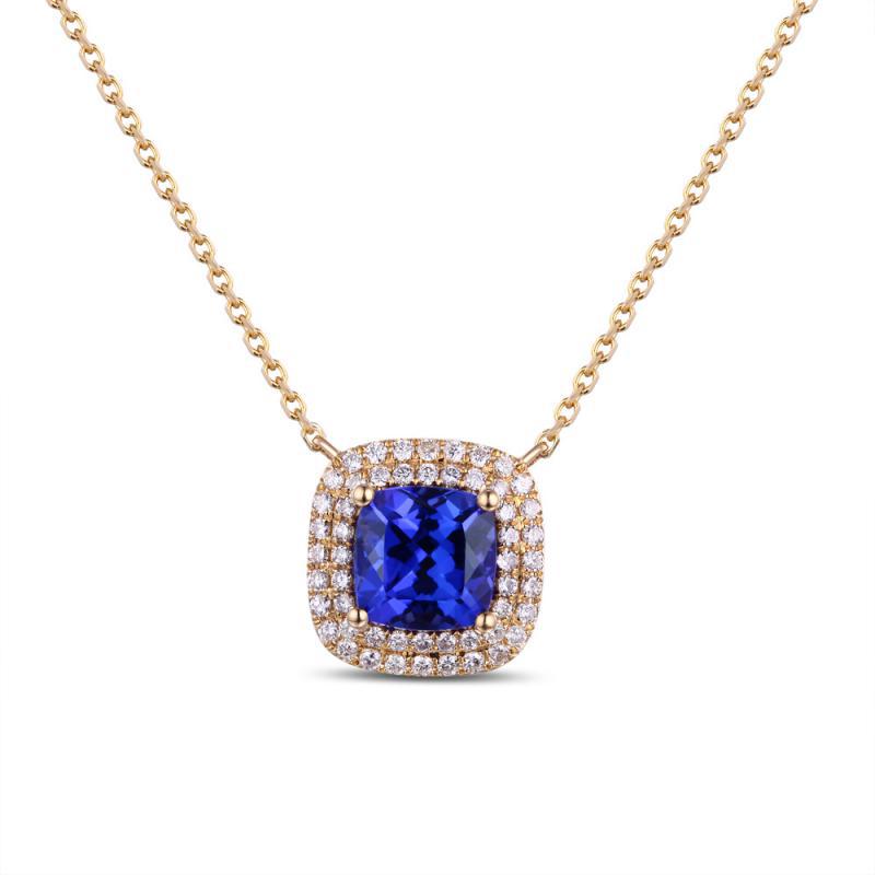 Zlatý náhrdelník s 2.51ct tanzanitom a diamantmi Lamik
