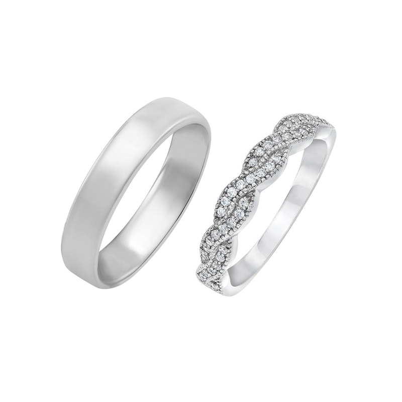 Eternity obrúčka s lab-grown diamantmi a pánsky komfortný prsteň Caika