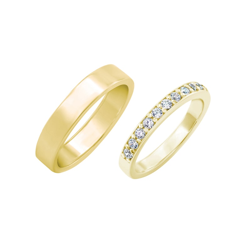 Eternity prsteň s lab-grown diamantmi a pánsky plochý prsteň Brittney 102262