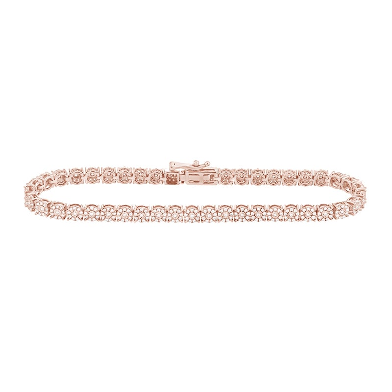 Elegantný náramok s diamantmi z ružového zlata 107332