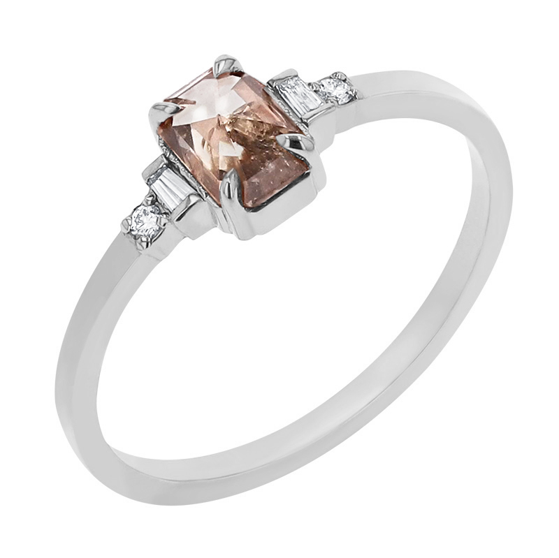 Prsteň so salt and pepper diamantom a postranními diamantmi Neo