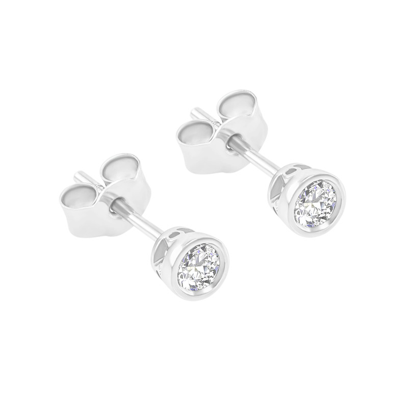 Náušnice s bezel osadenými 0.20 ct diamantmi Kamali 119922