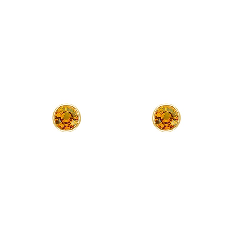 Strieborné bezel náušnice s padparadscha zafírmi Viosa 122092