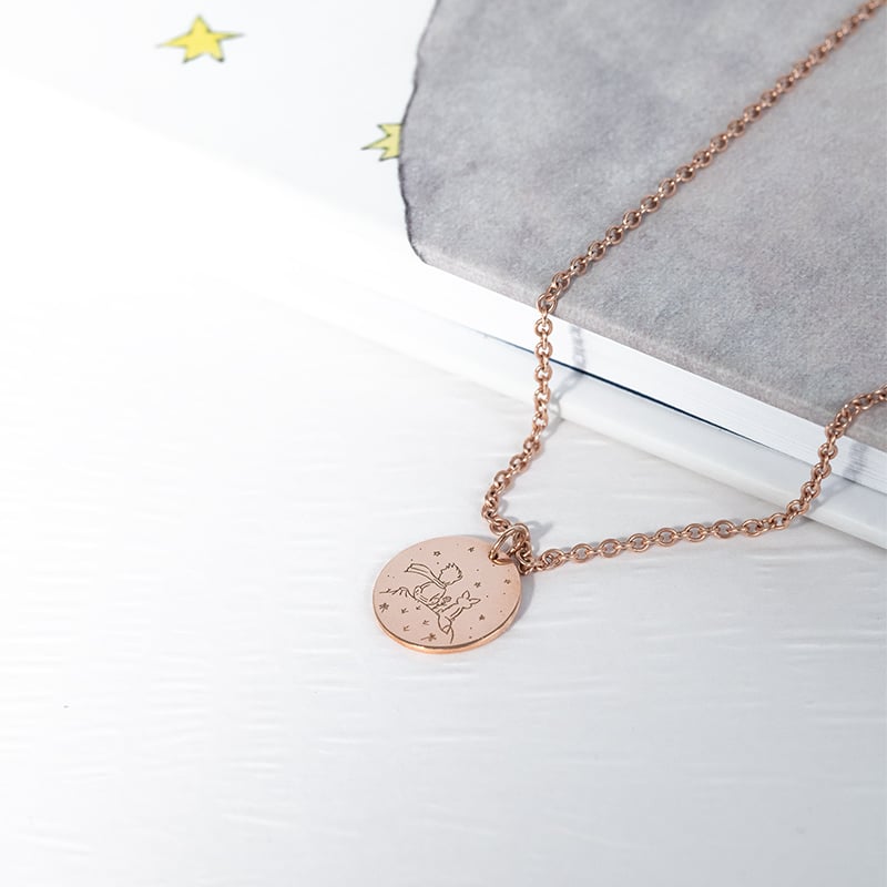 Prívesok Malý princ s líškou a gravírom zo zlata 124722