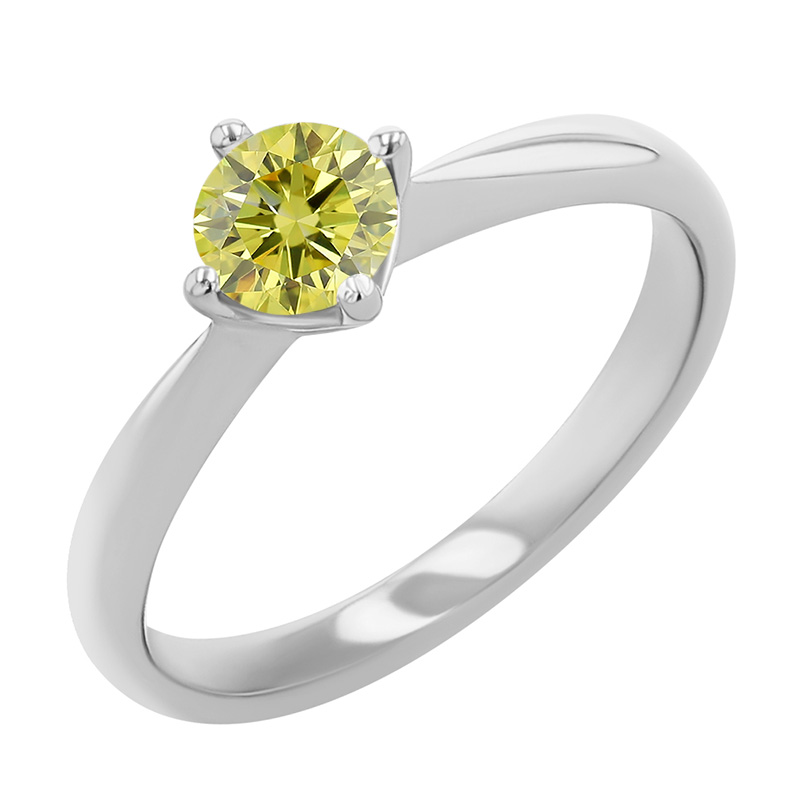 Zásnubný prsteň s certifikovaným fancy yellow lab-grown diamantom Maya