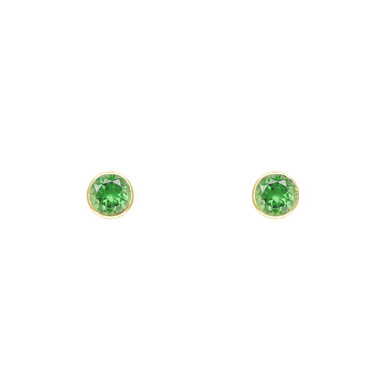 Minimalistické bezel náušnice s tsavorit granátmi Viosa 125542