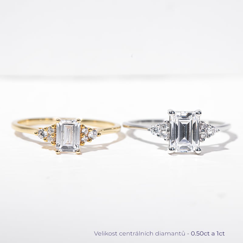 Zásnubný prsteň s emerald diamantom Rhea 125952