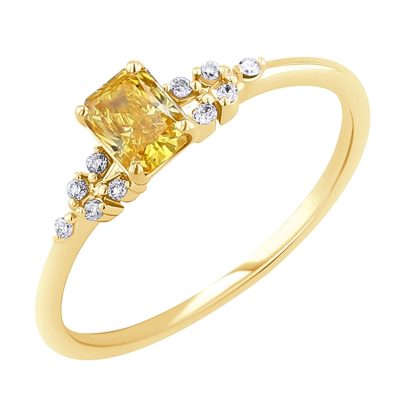 Zásnubný prsteň s 0.42ct IGI certifikovaným žltým lab-grown diamantom Sade