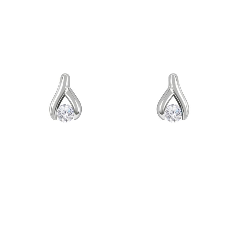 Platinové náušnice s 0.22ct diamantmi Fox