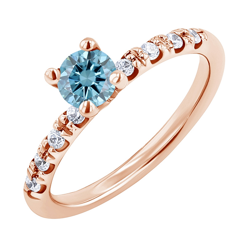 Zásnubný prsteň s certifikovaným fancy blue lab-grown diamantom Mae 132522
