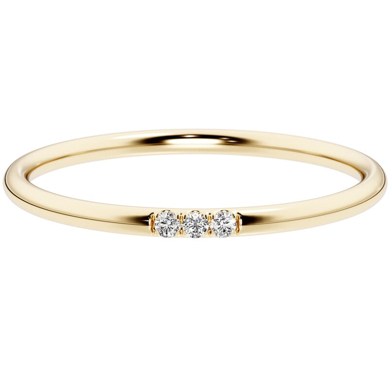 Strieborný prsteň s tromi lab-grown diamantmi Ega 138552