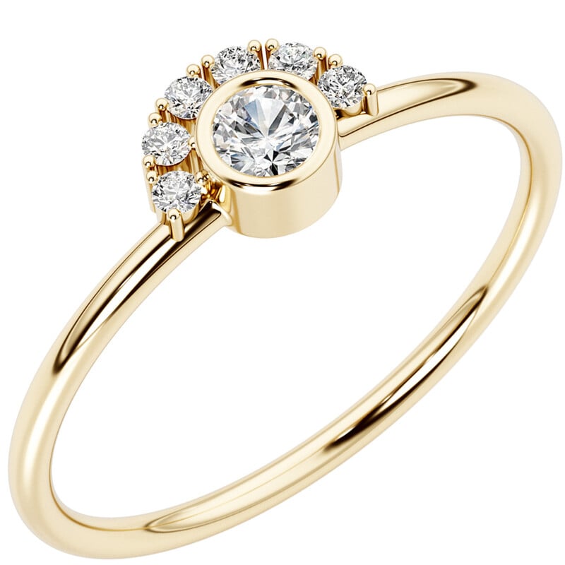 Half halo strieborný prsteň s lab-grown diamantmi Tiege