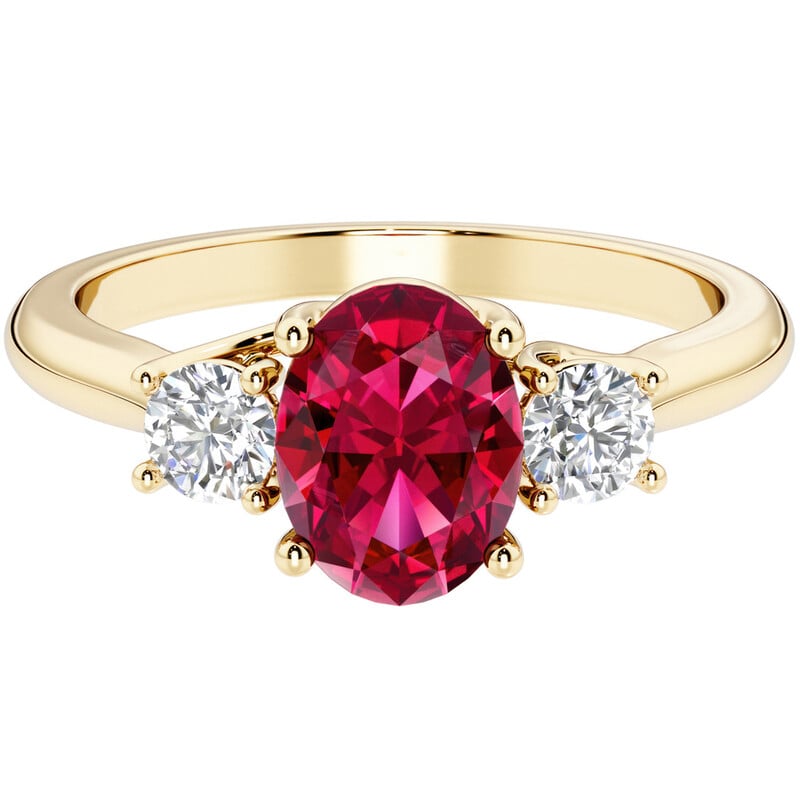 Zásnubný prsteň s lab-grown rubínom a diamantmi Brink 146382