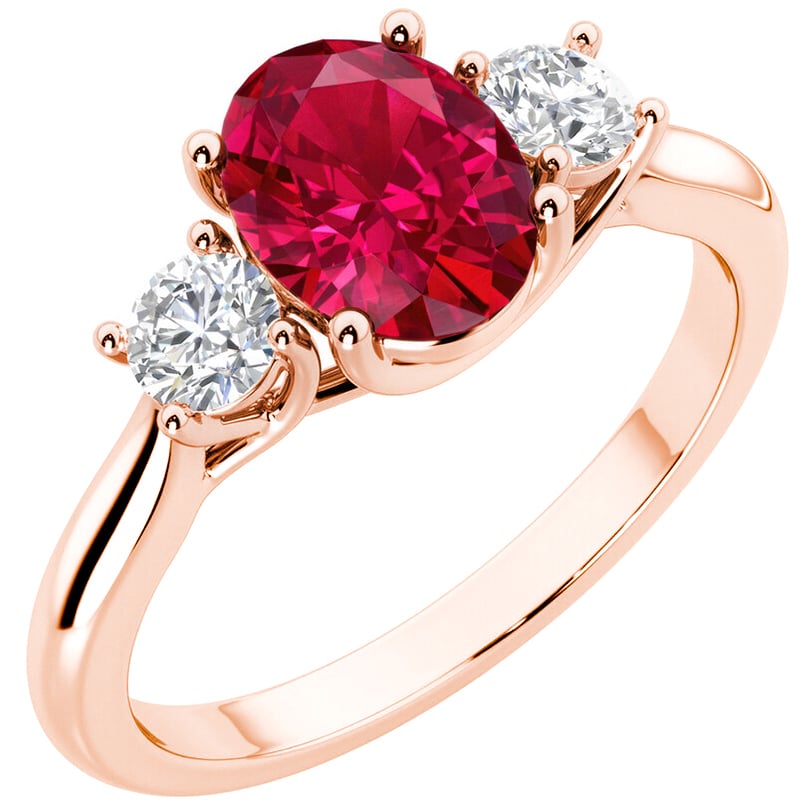 Zásnubný prsteň s lab-grown rubínom a diamantmi Brink 146442