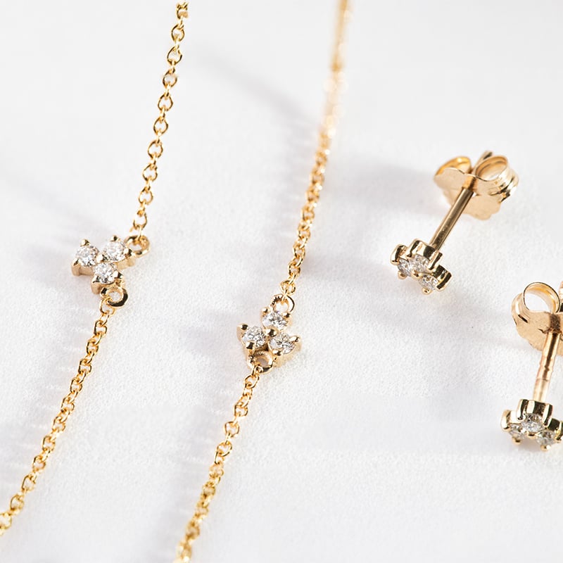 Kolekcia minimalistických šperkov s tromi lab-grown diamantmi Milton
