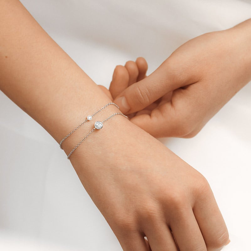 Platinový minimalistický náramok s diamantom Lepio 153322
