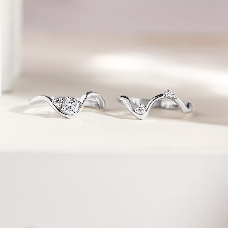 Elegantný zásnubný set prsteňov s lab-grown diamantmi Tina