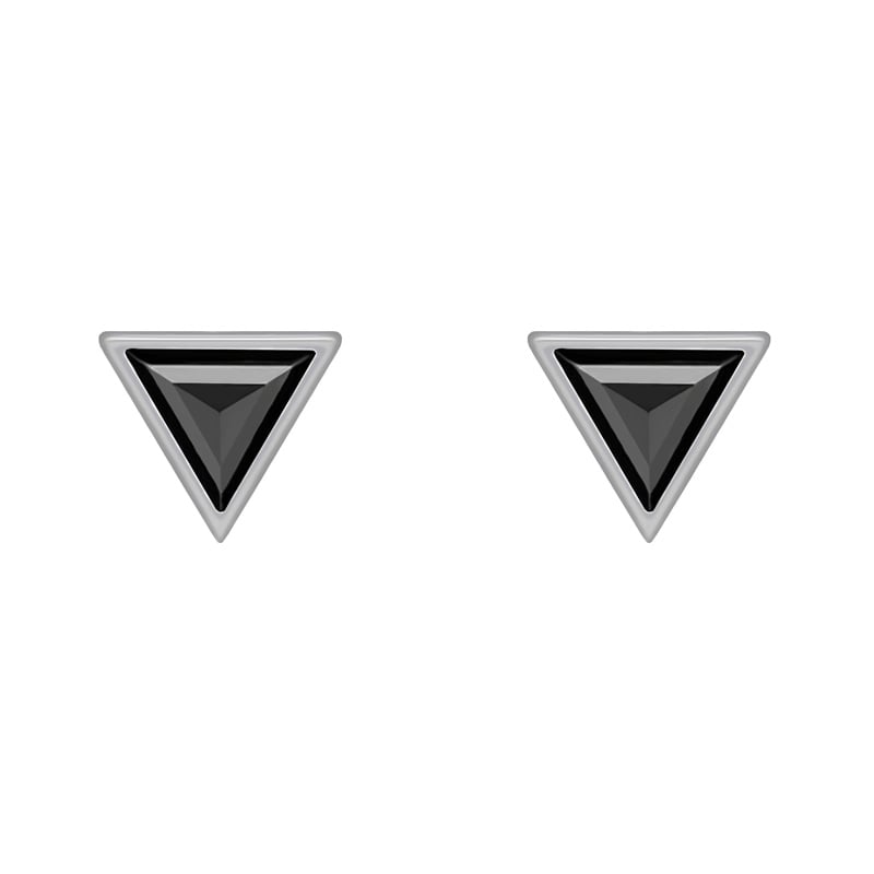 Zlaté náušnice s triangle čiernymi diamantmi Tepfier