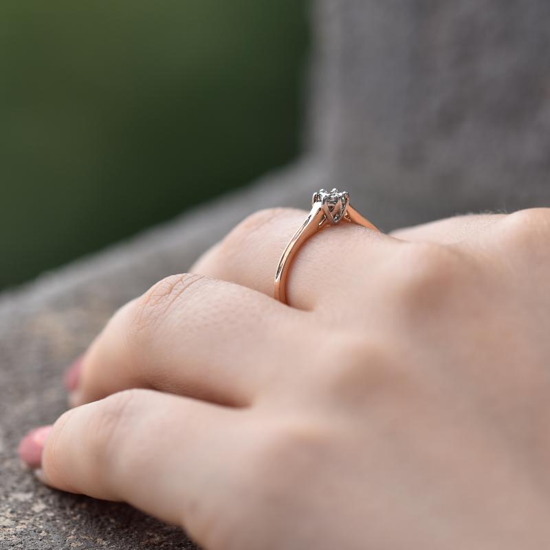 Zásnubný prsteň v štýle solitér zo zlata 45052