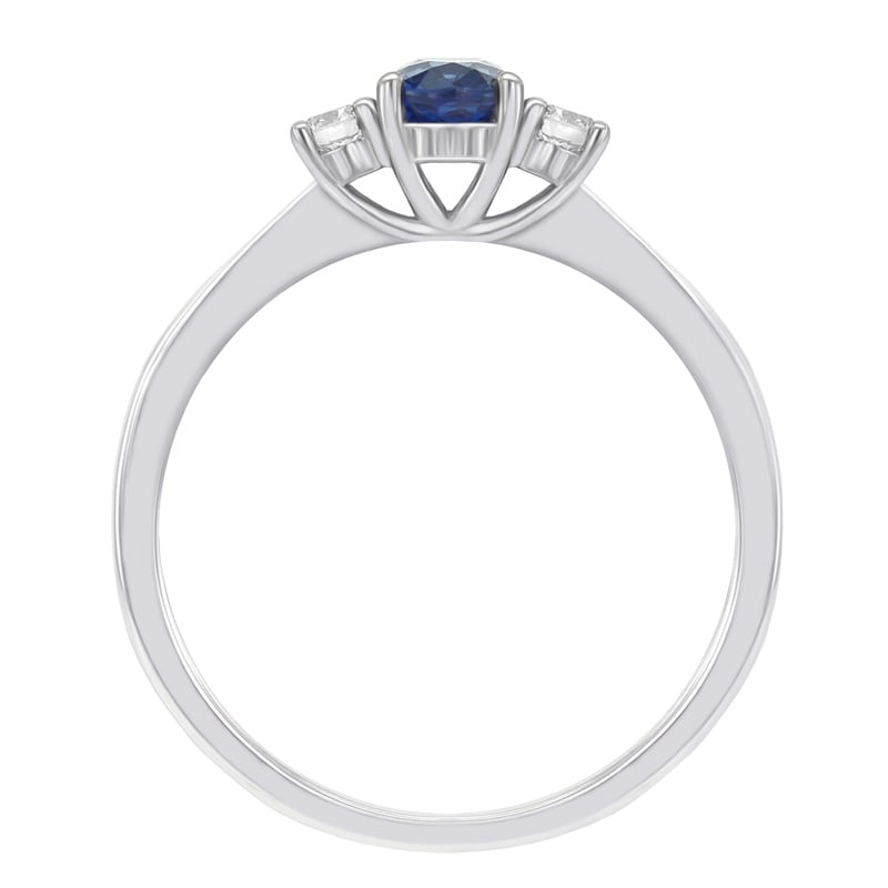 Prsteň s oválným zafírom a diamantmi 47642