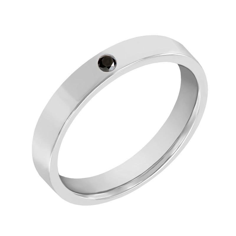 Platinové obrúčky s čiernym diamantom Jaime 52552