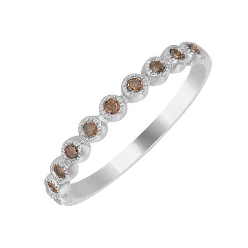 Zlatý eternity prsteň so champagne diamantmi 59182