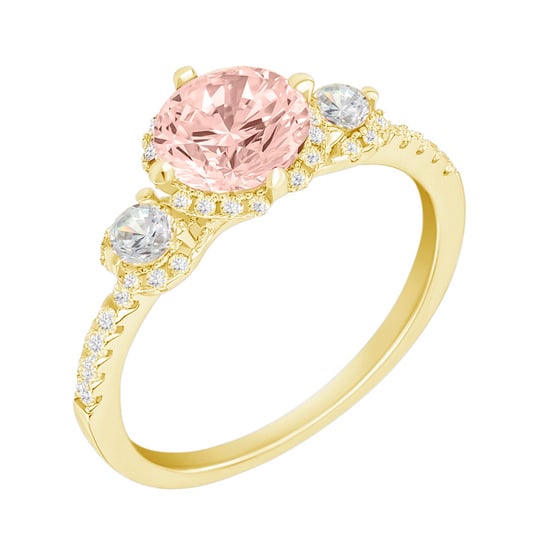 Zásnubný morganitový prsteň s diamantmi 59292