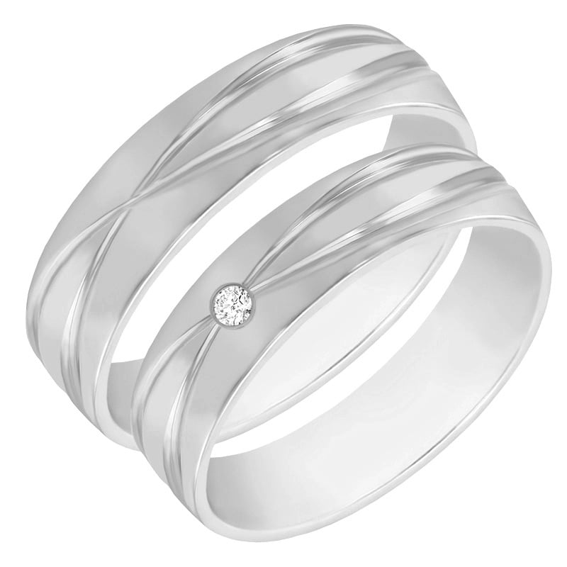 Svadobné prstene s diamantom 60812