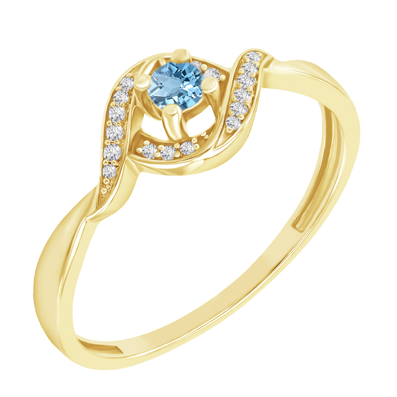 Zásnubný prsteň s topásom a diamantmi 75392