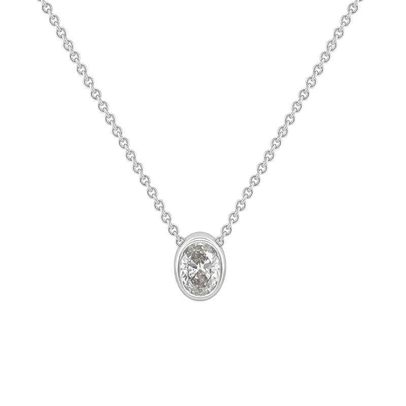 Zlatý náhrdelník s 0.3ct GIA certifikovaným oval diamantom Dagny