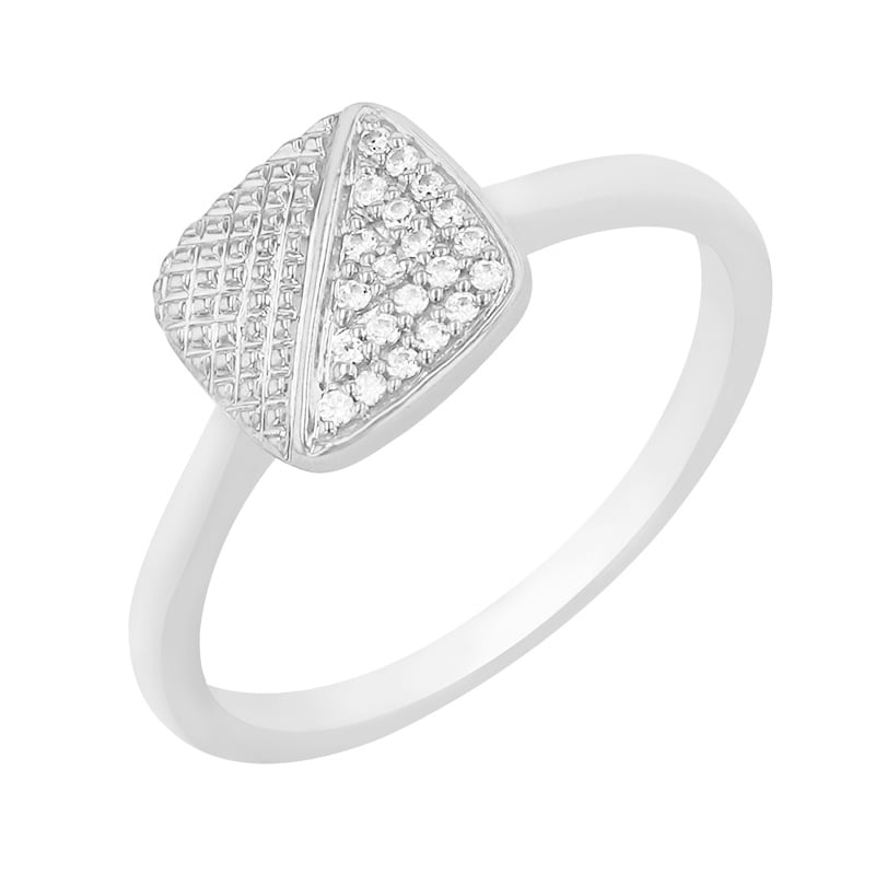 Atypický prsteň s trblietavými diamantmi zo zlata 84322